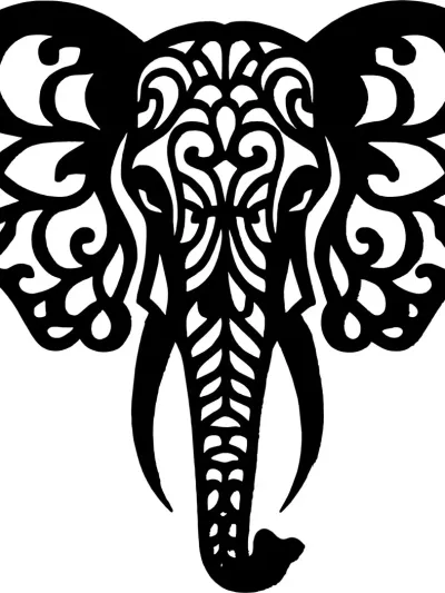 Cuadro Elefante Geometrico 40cm Calado Memoestampados