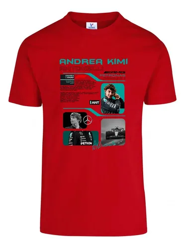 D_841472-MLU83705981387_042025-O.jpg Remera: F1 Kimi Antonelli Mercedes Memoestampados