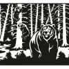 Cuadro Madera Calada 3mm Bosque Oso 67x56 Cm