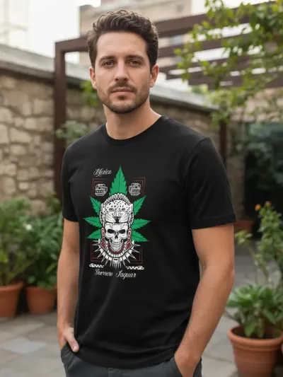Remera: Guerrero Jaguar Cannabis Memoestampados