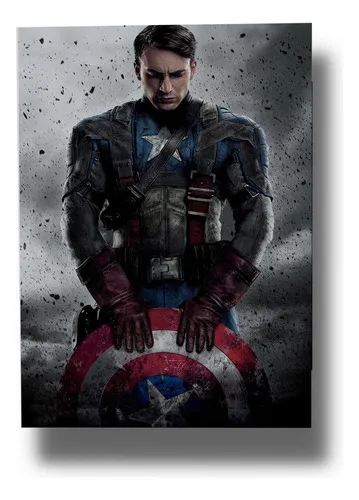 D_854741-MLU79975803320_102024-O.jpg Cuadro Capitan America Avenger 180 40x53 Mdf Memoestampados