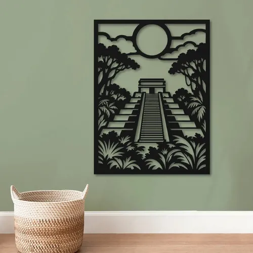 D_855566-MLU118648700546_102026-O.jpg Cuadro Calado Mdf Chichén Itzá 30x40 Cm