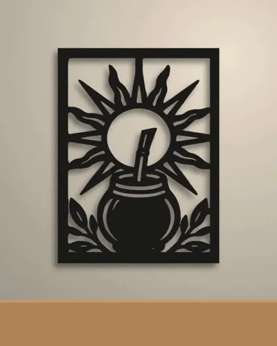Cuadro Calado Mdf Sol Y Mate 60x80 Cm Negro