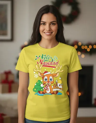 Remera: Reno Feliz Navidad Memoestampados