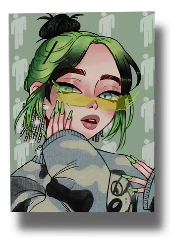 D_873405-MLU80174920785_102024-O.jpg Cuadro Billie Eilish 506 30x40 Mdf Memoestampados