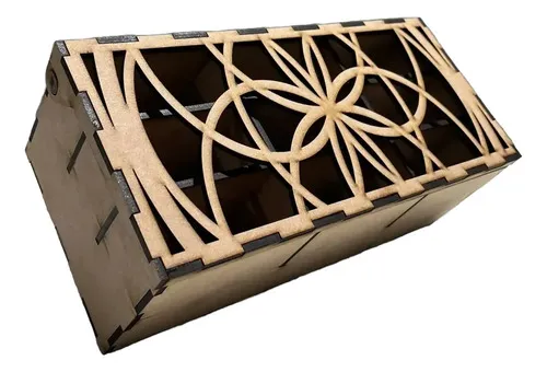 Caja De Té En Mdf 9 Divisiones Tapa Calada Memoestampados