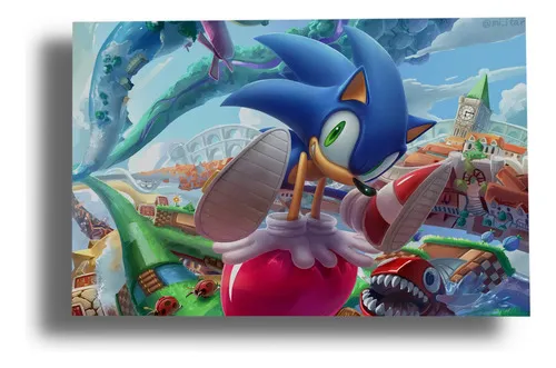D_883522-MLU80140156175_102024-O.jpg Cuadro Sonic The Hedgehog 175 40x53 Mdf Memoestampados