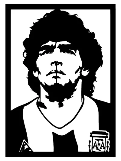 Cuadro Diego Maradona 40x28 Calado Memo Estampados