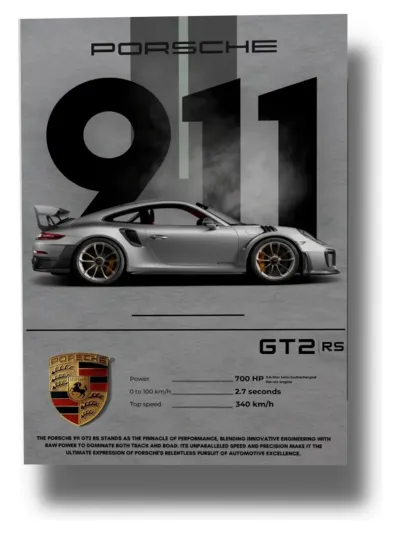 Cuadro Porsche Gt2 784 70x100 Mdf Memoestampados