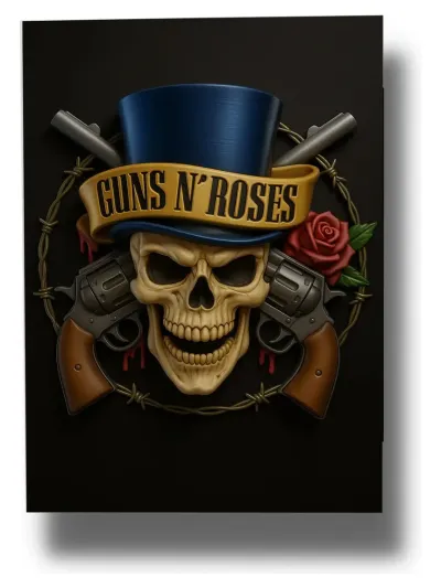Cuadro 769 Guns And Roses 40x30 Mdf Memoestampados