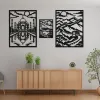 Set 3 Calados Mdf Asia 2 De 60x80 + 30x40