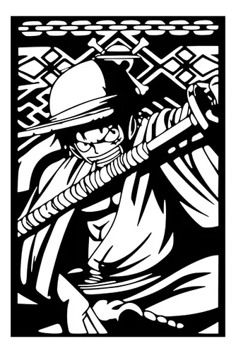 Cuadro Luffy One Piece Calado 40x30 Memo Estampados