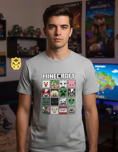 Remera: Minecraft Faces Memoestampados