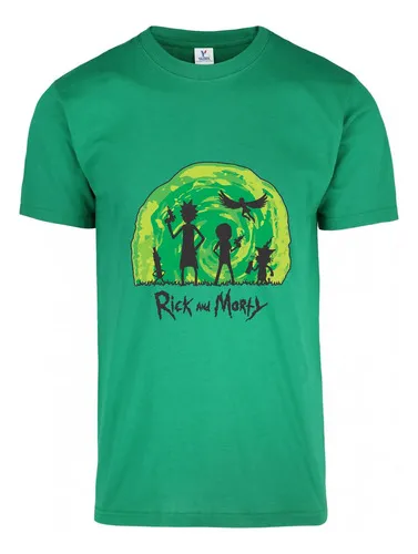 D_926745-MLU76761525694_062024-O.jpg Remera: Rick _ Morty Portal Siluetas Memoestampados