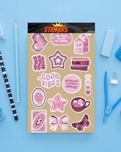 Pack Pegotines Stickers Good Vibes Memoestampados