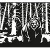 Cuadro Madera Calada 3mm Bosque Oso 67x56 Cm