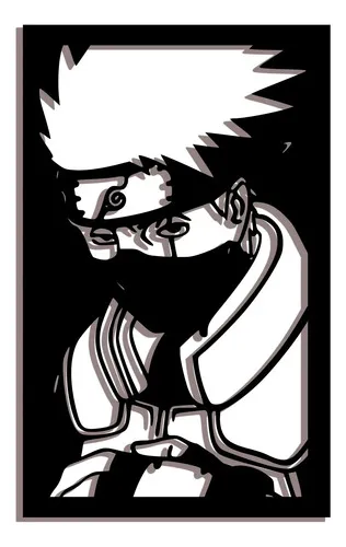 D_933888-MLU86032573528_062025-O.jpg Cuadro Naruto Kakashi Hatake Calado 40x25 Memo Estampados