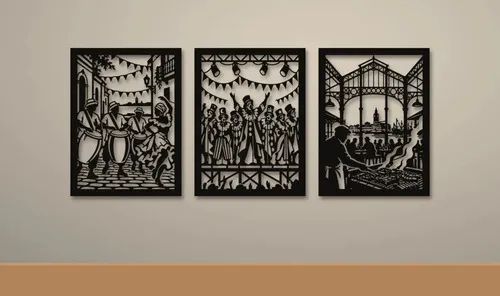 D_936638-MLU118646265100_102026-O.jpg Tríptico Calados Mdf Cultura Uruguaya 30x40 Negro