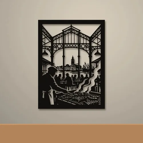 D_937027-MLU120317806971_102026-O.jpg Cuadro Calado Mdf Mercado Del Puerto 30x40 Cm Negro