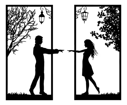 Cuadro Pareja 40cm Calado Memoestampados