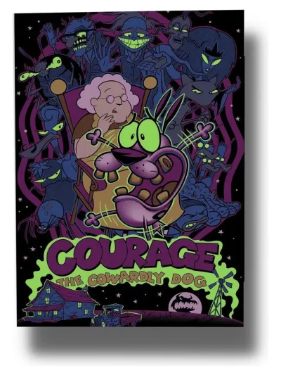 Cuadro Coraje El Perro Cobarde 818 50x70 Mdf Memoestampados