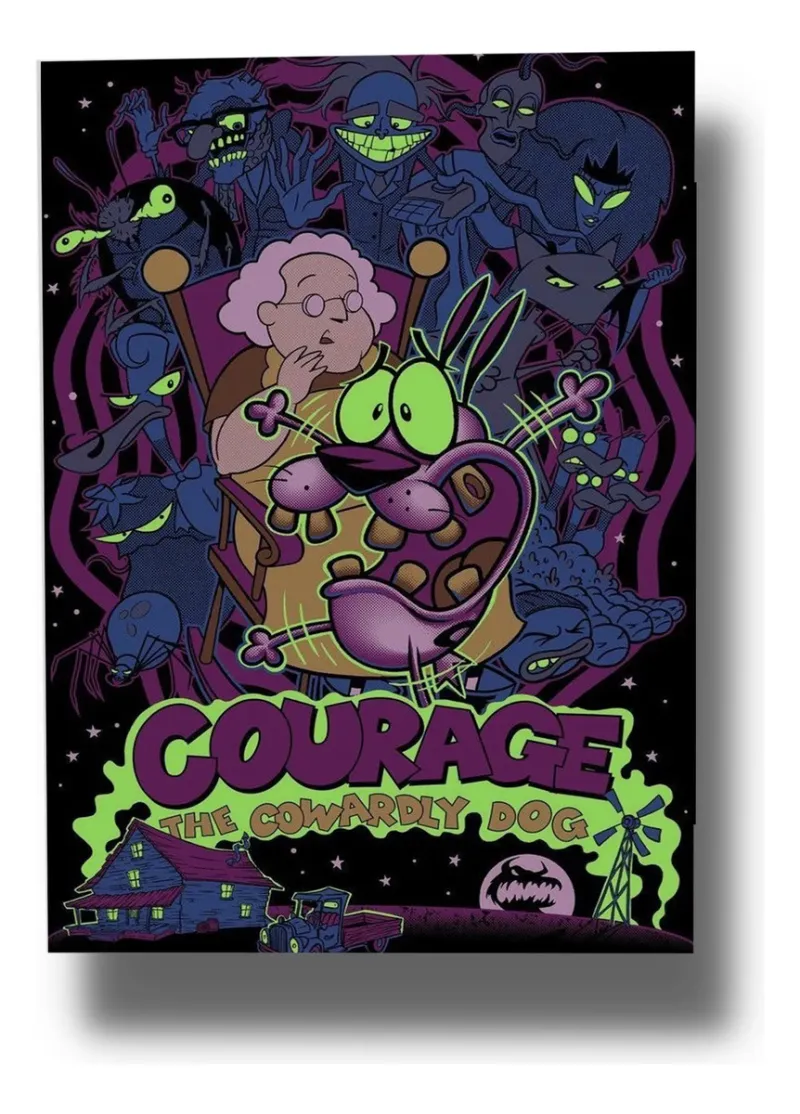 Cuadro Coraje El Perro Cobarde 818 50x70 Mdf Memoestampados