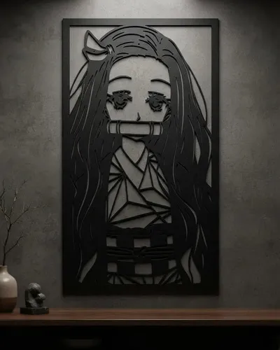 Cuadro Nezuko Demons 40cm Calado Memoestampados