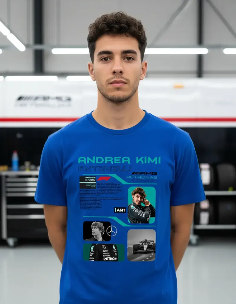 D_975147-MLU96080950060_102025-O.jpg Remera: F1 Kimi Antonelli Mercedes Memoestampados
