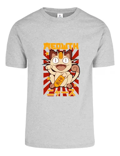 D_986083-MLU82503904730_022025-O.jpg Remera: Meowth Pokemon Memoestampados