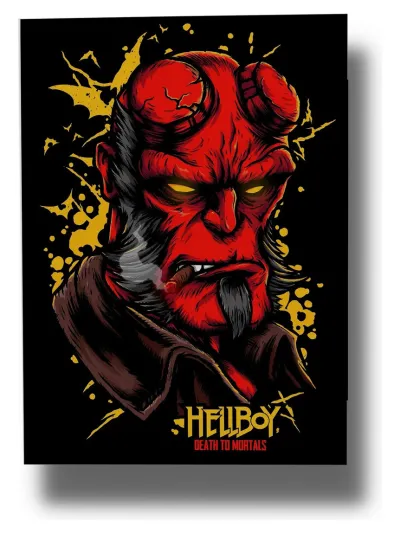 Cuadro Hellboy 718 40x30 Mdf Memoestampados