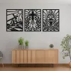 Tríptico Calados Mdf Religiosos Fe 60x80 Negro