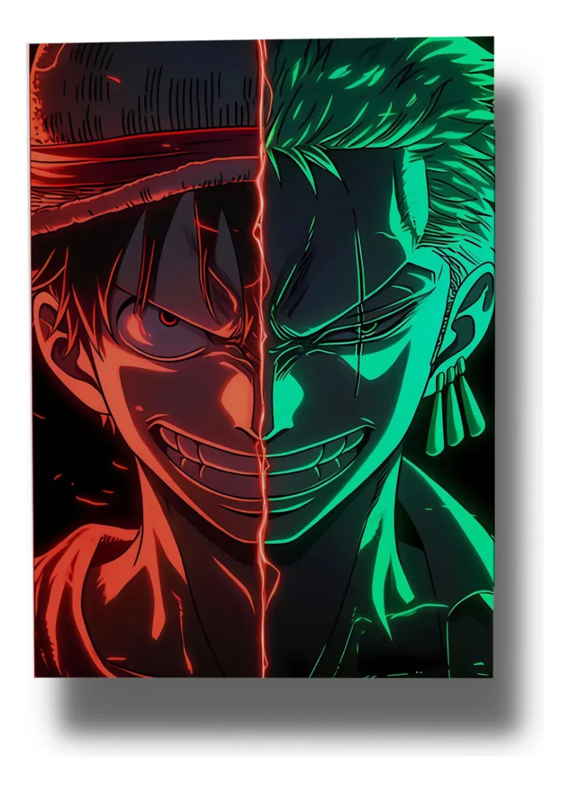 Cuadro Luffy Y Zoro 689 70x100 Mdf Memoestampados