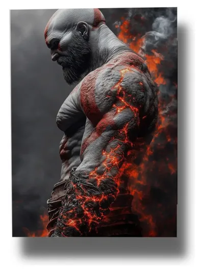 Cuadro Kratos God Of War 831 50x70 Mdf Memoestampados